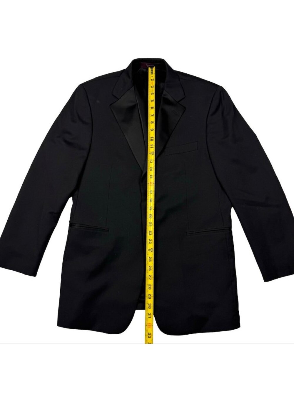 Nordstrom Men's 100% Wool 2-Button Satin Lapel Blazer Jacket Black • 40R - Picture 9 of 14